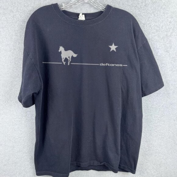 Tops - Deftones White Pony Tour Retro Y2K Unisex T-Shirt, Deftones band shirt tee black